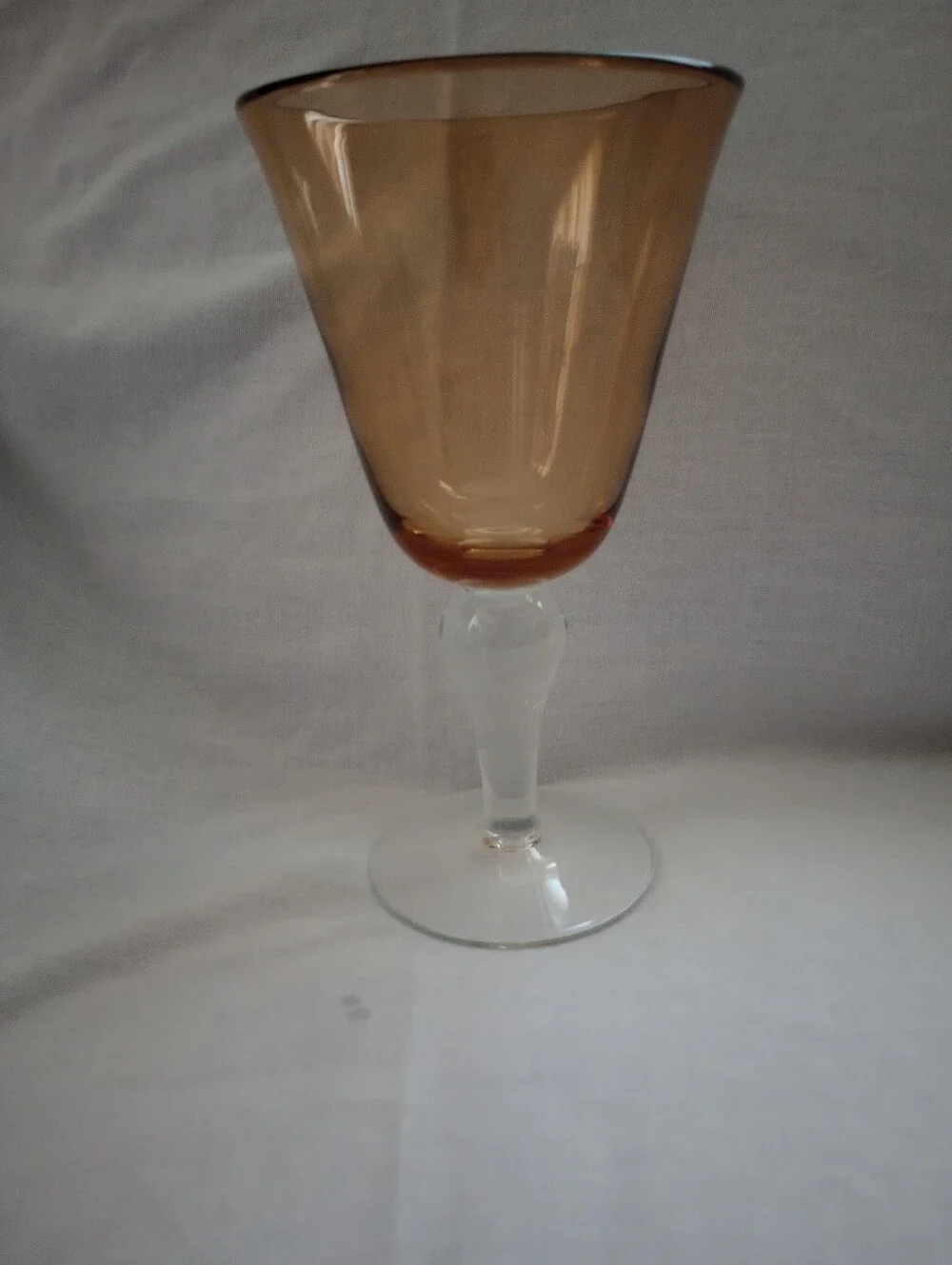 Artland Iris Amber Hand Blown Glass Water/Wine Goblets, Set of 4 -
